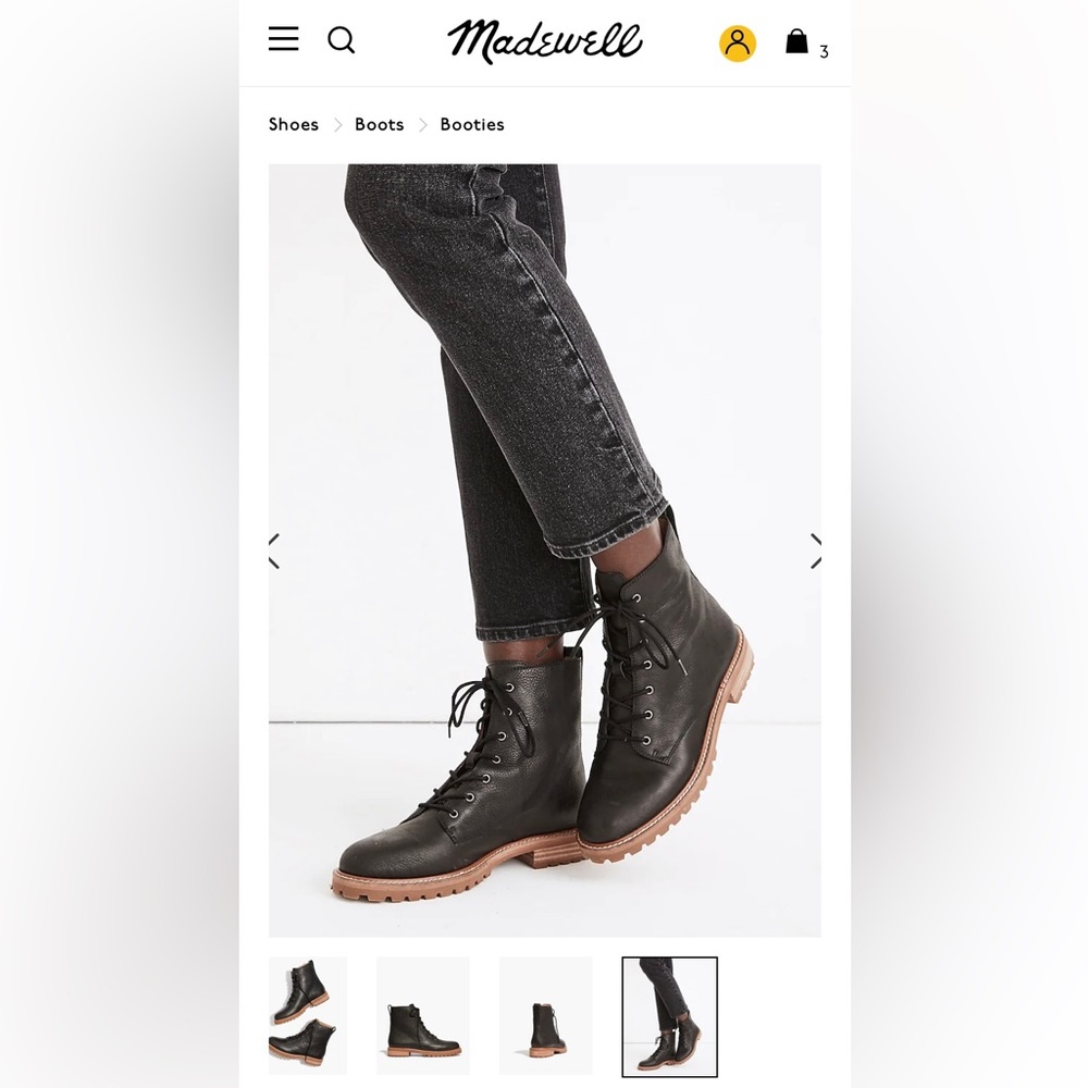 Madewell The Clair Lace-Up Boot in Leather